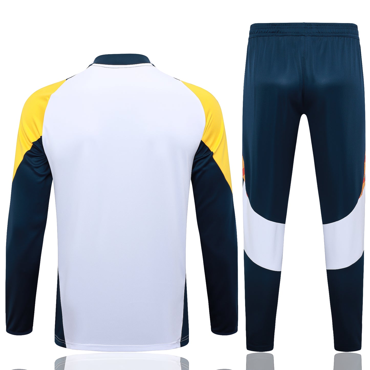 Real Madrid 2024-25 Grey Yellow and Navy Half-Zip Training Tracksuit Set