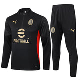 AC Milan 2024/25 Black Halfzip Tracksuit Set