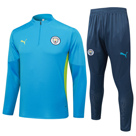 Manchester City 2024/25 Blue Half-Zip Training Tracksuit Set