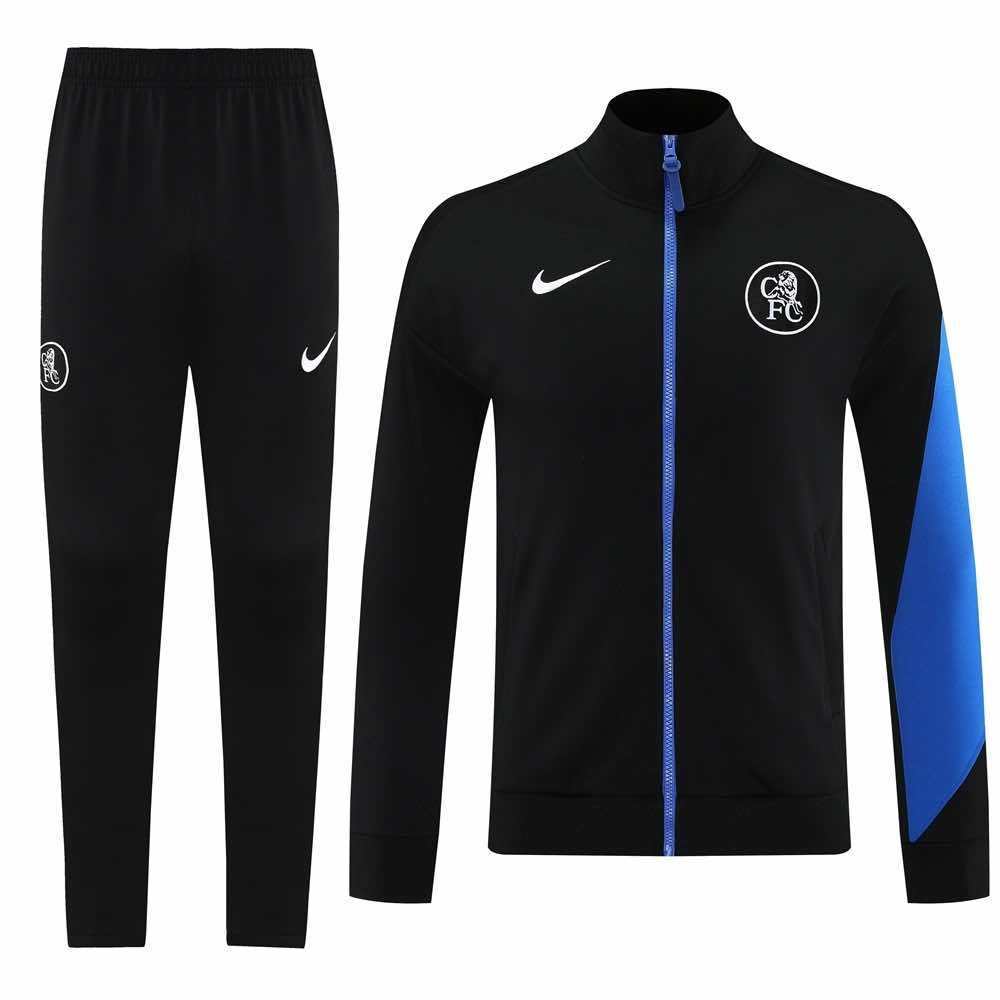 Chelsea 2025/26 Black Full-Zip Tracksuit Set