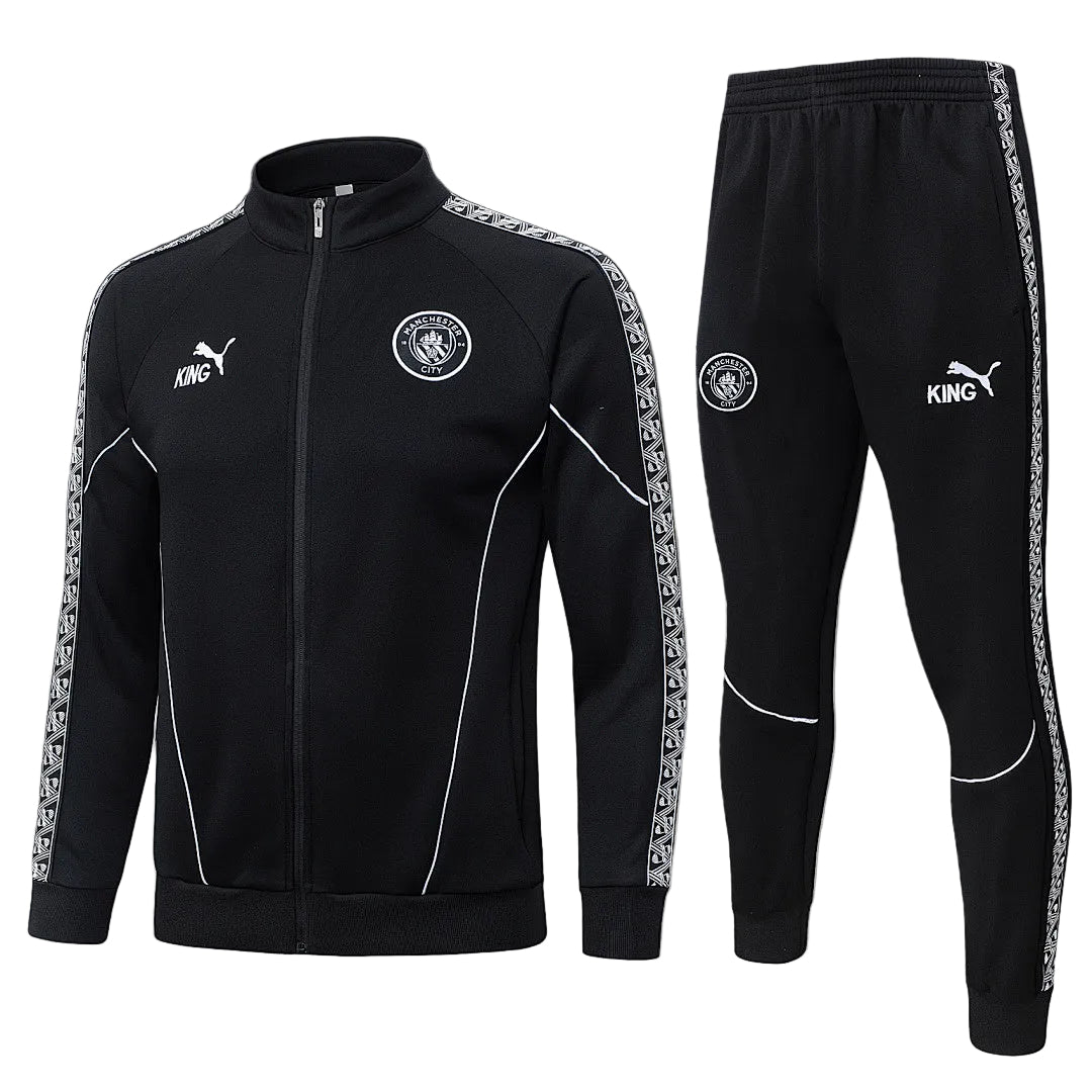 Manchester City 2025/26 Black Full-Zip Tracksuit Set