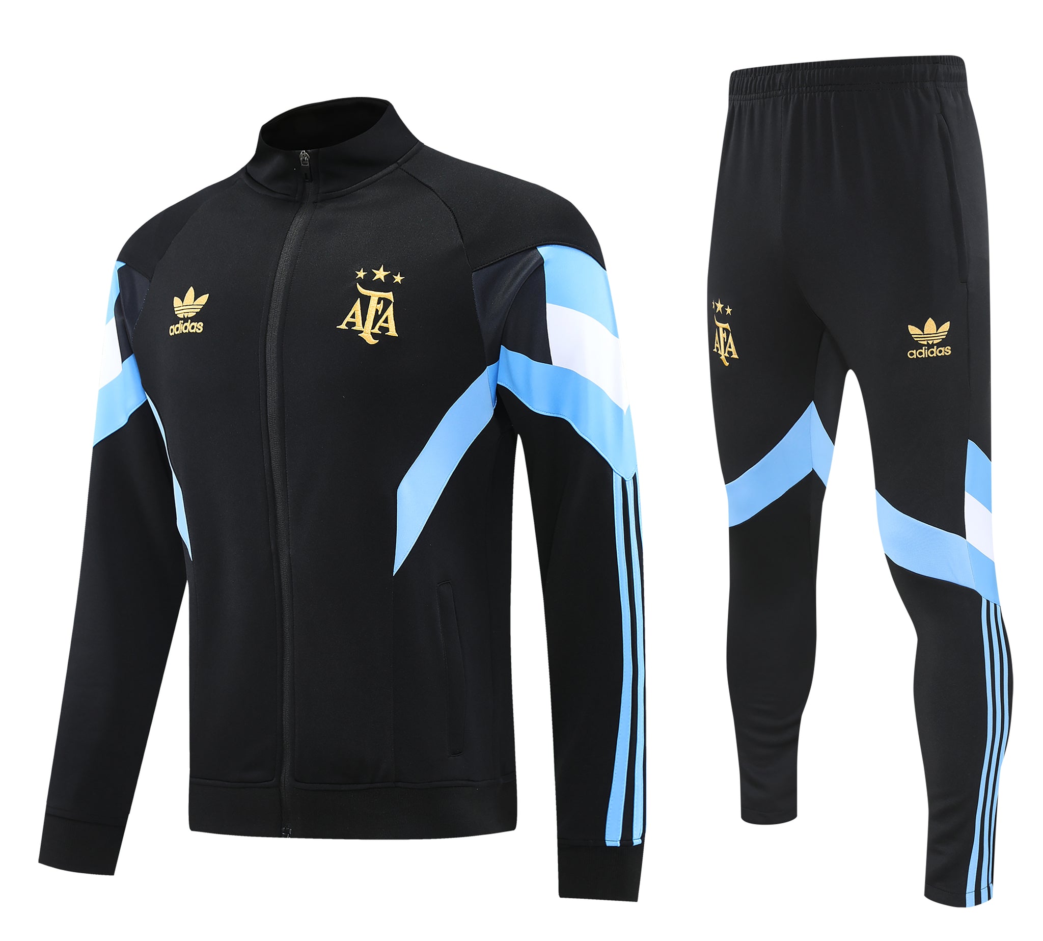 Argentina 2025/26 Black Full-Zip Tracksuit Set