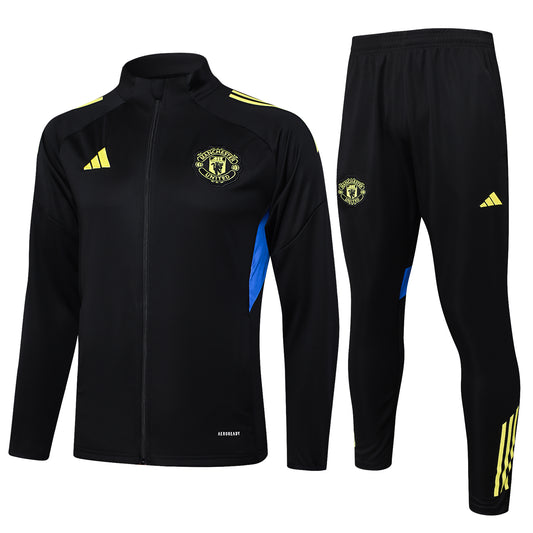 Manchester United 2025/26 Black Full-Zip Tracksuit Set