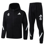 Real Madrid 2025/26 Black Full-Zip Hoodie Tracksuit Set