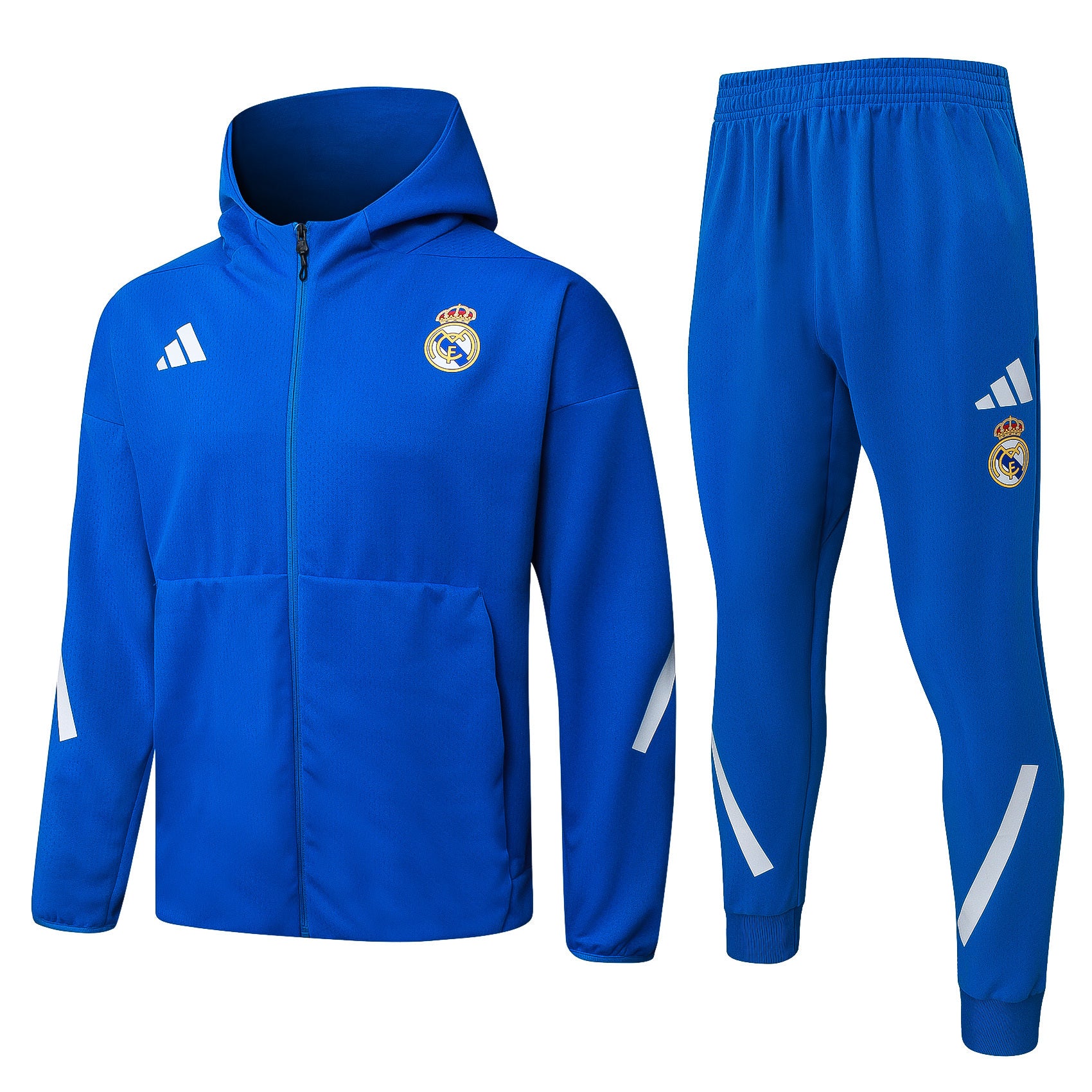 Real Madrid 2025/26 Blue Full-Zip Hoodie Tracksuit Set