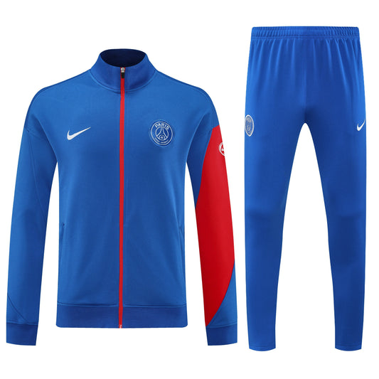 Paris 2025/26 Blue and Red Full-Zip Tracksuit Set