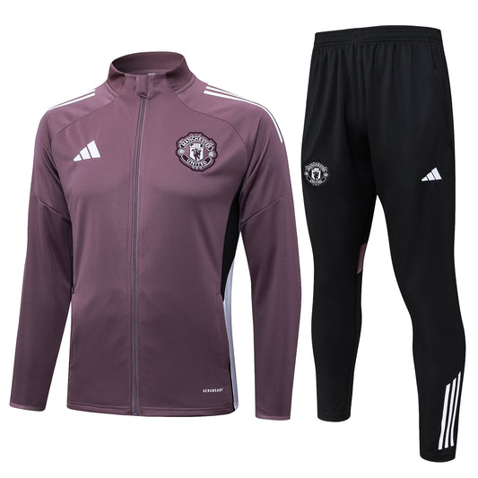 Manchester United 2025/26 Brown Full-Zip Tracksuit Set