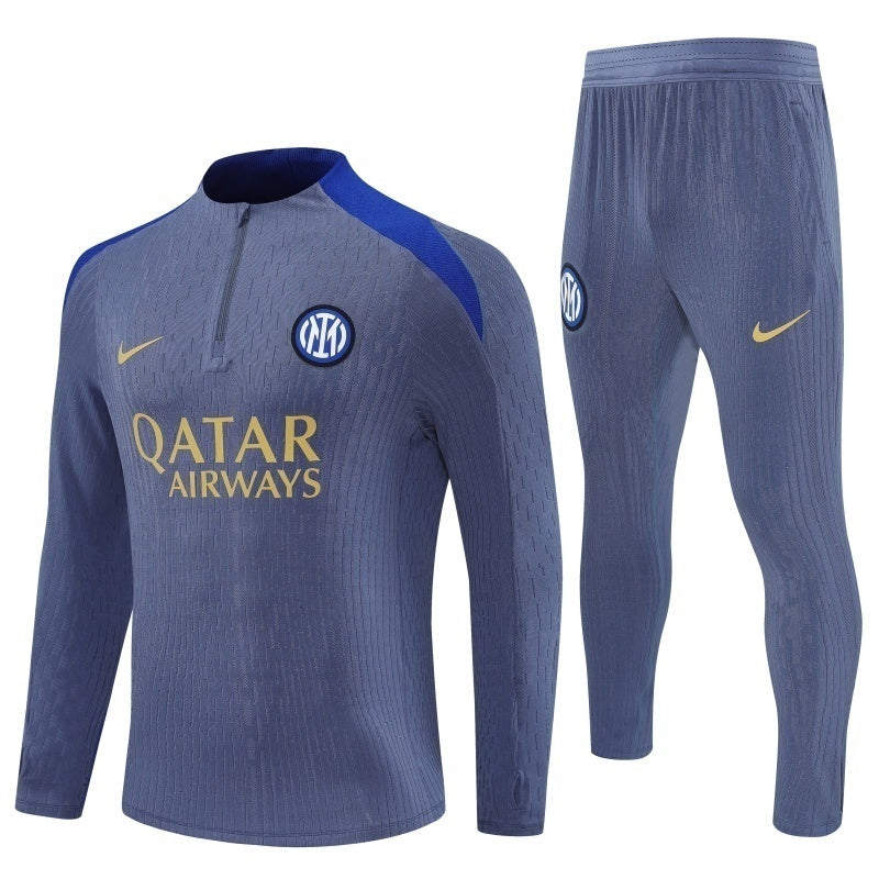 Inter Milan 2025/26 Grey Half-Zip Tracksuit Set