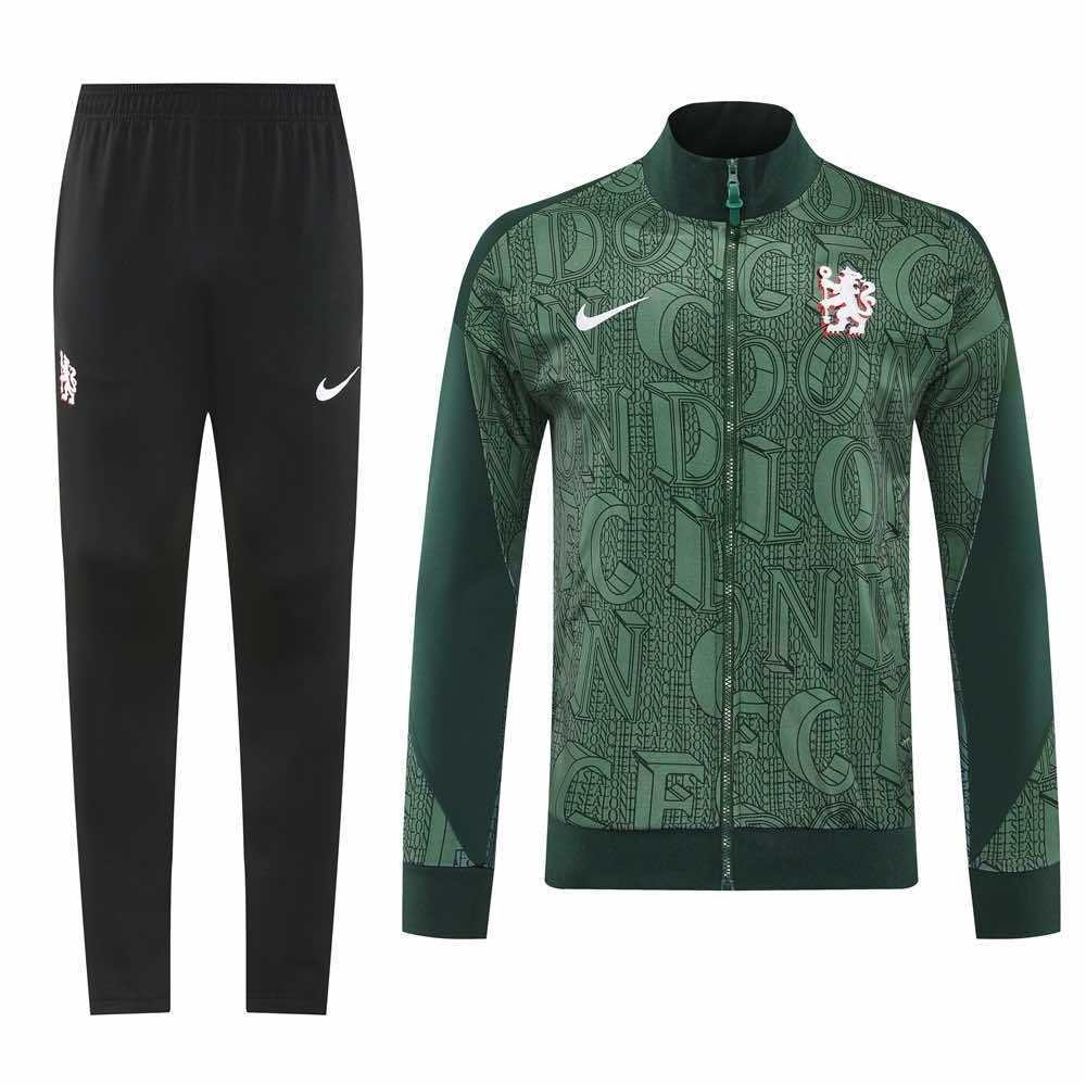 Chelsea 2025/26 Green Full-Zip Tracksuit Set