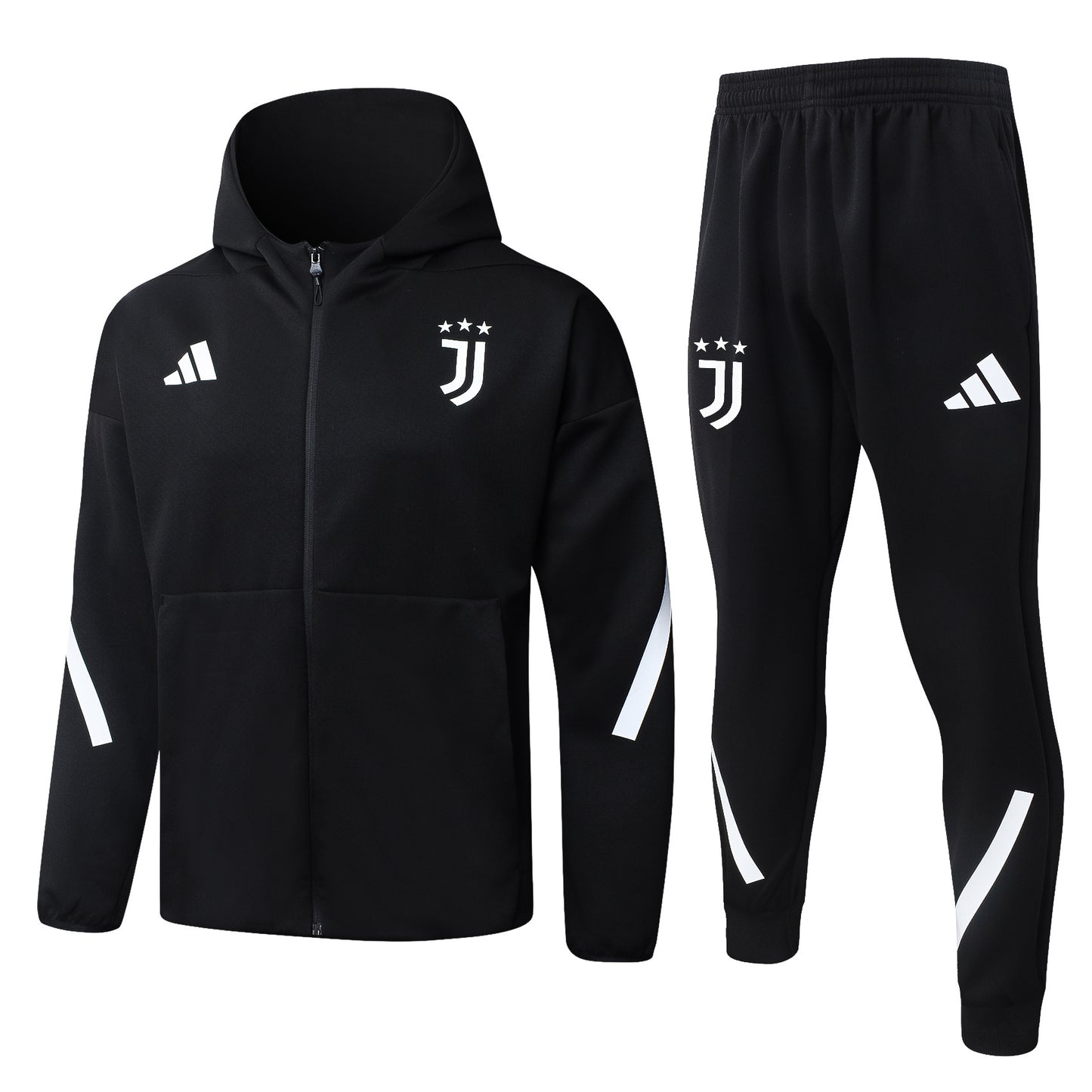 Juventus 2025/26 Black Hoodie Tracksuit Set