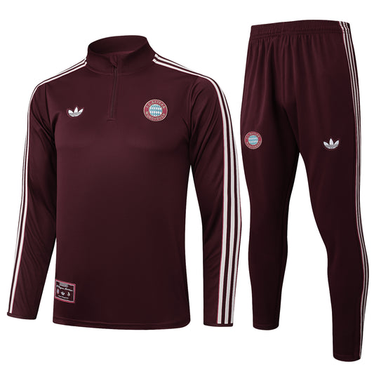 Bayern Munich 2025/26 Maroon Originals Half-Zip Tracksuit Set
