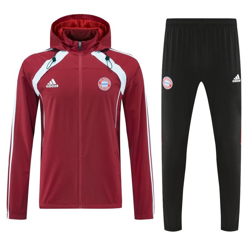 Bayern Munich 2025/26 Red Full-Zip Hoodie Tracksuit Set