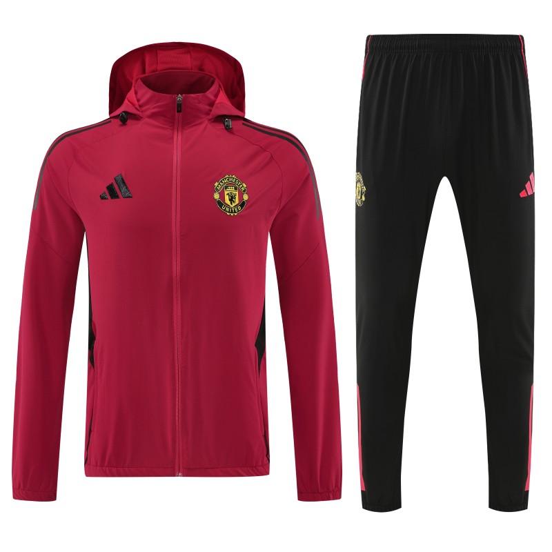 Manchester united 2025/26 Red Full-Zip Tracksuit Hoodie Set
