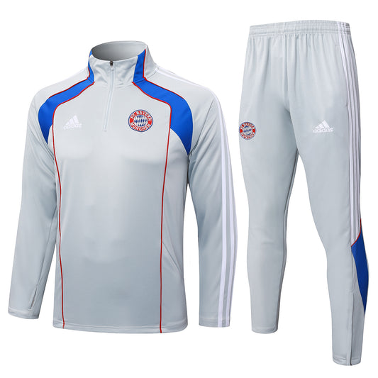 Bayern Munich 2025/26 Grey Half-Zip Training Tracksuit Set