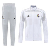 Real Madrid 2025/26 White and Grey Full-Zip Tracksuit Set