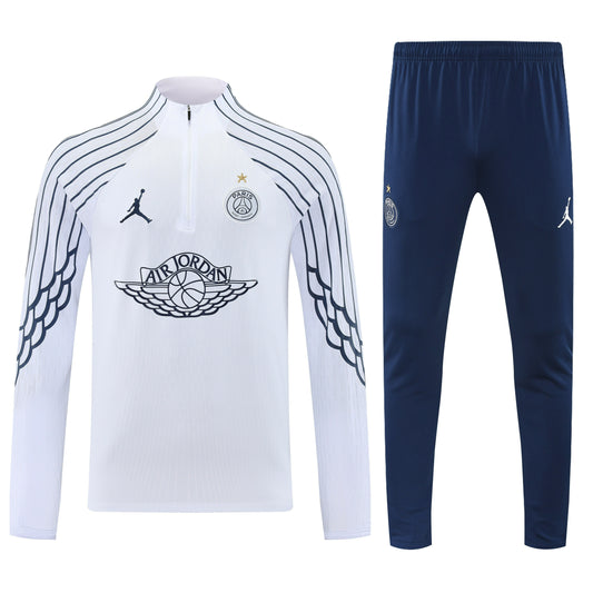 Paris 2025/26 White Half-Zip Training Tracksuit Set