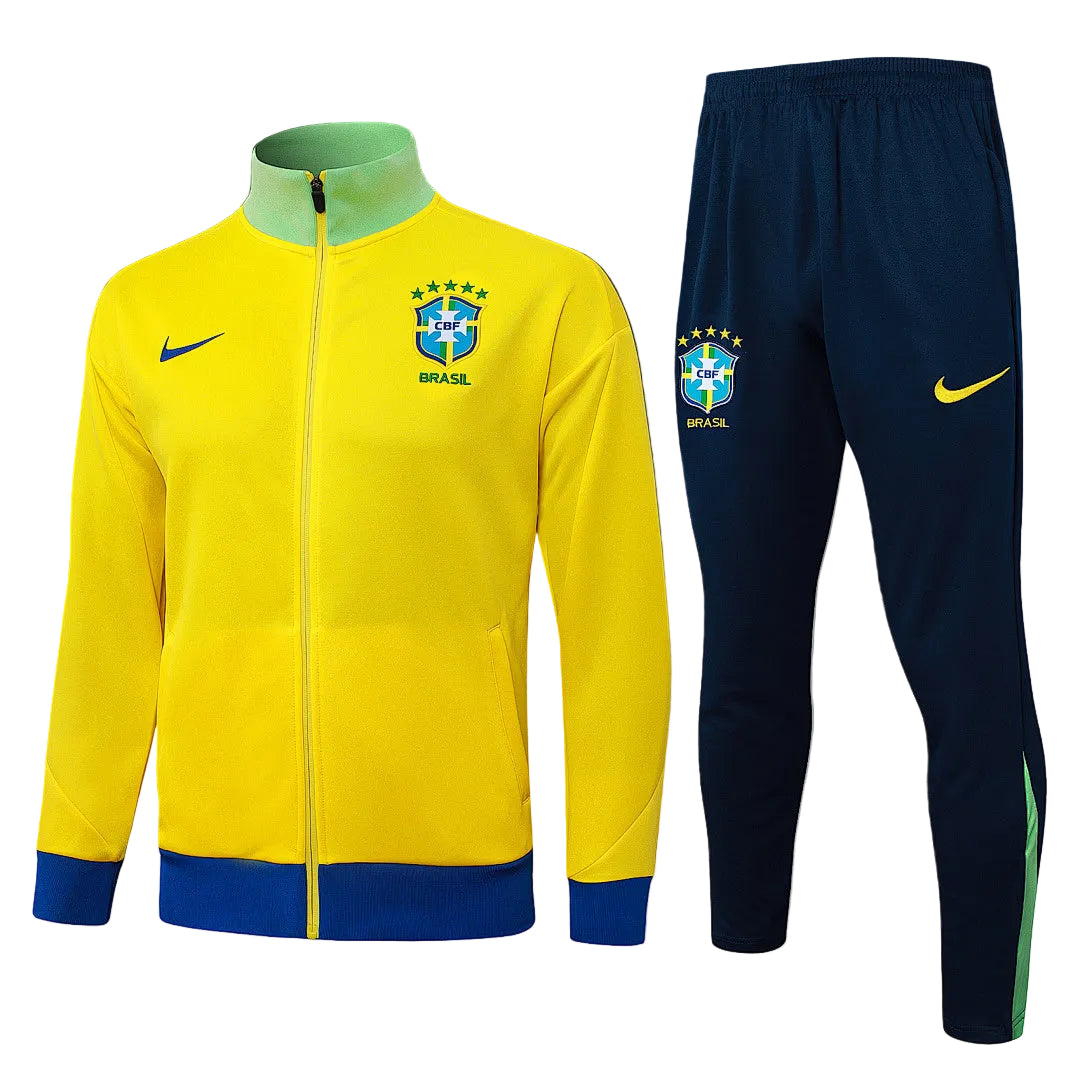 Brazil 2025/26 Yellow Full-Zip Tracksuit Set