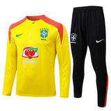 Brazil 2025/26 Yellow Half-Zip Tracksuit Set
