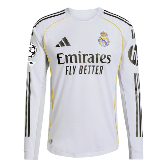 Real Madrid 2025/26 Home Player Version Long Sleeve Jersey