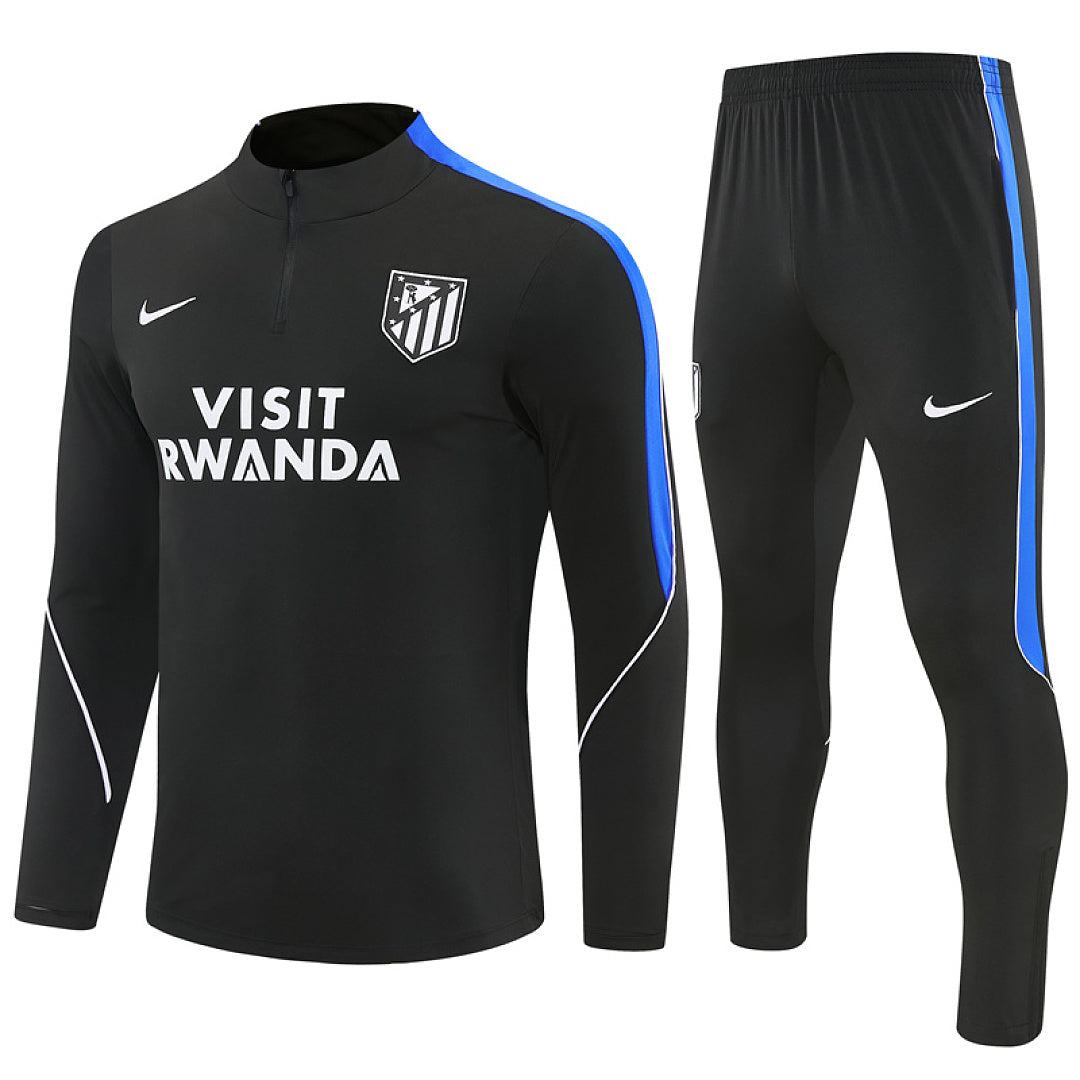 Atletico Madrid 2026/27 Black Half-Zip Tracksuit Set