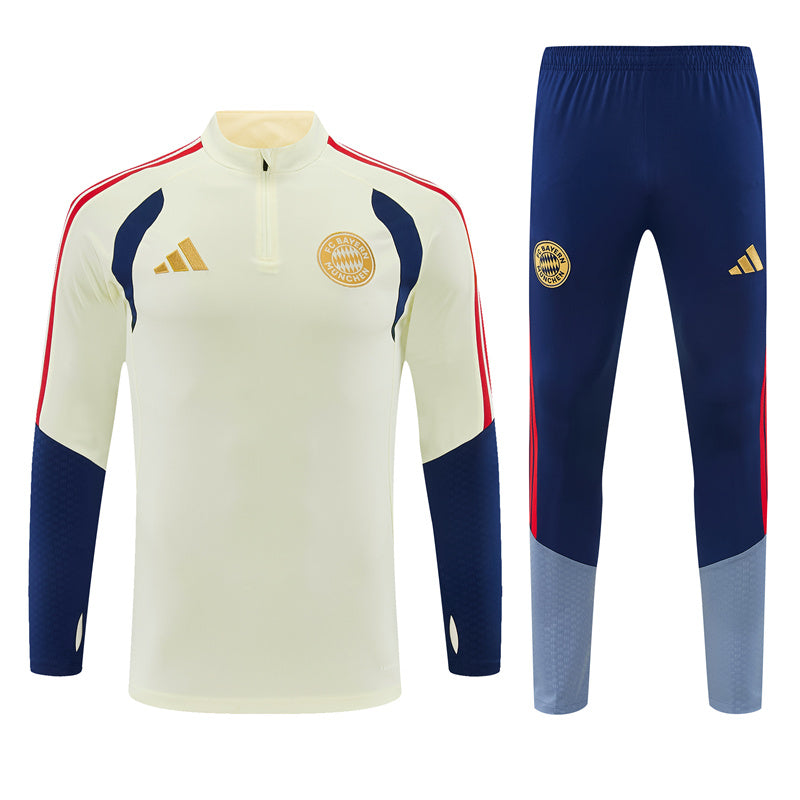 Bayern Munich 2026/27 Cream Half-Zip Tracksuit Set