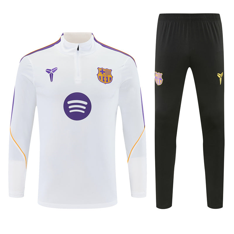 Barcelona 2026/27 White Mamba Half-Zip Tracksuit Set