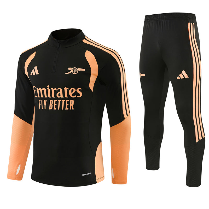 Arsenal 2026/27 Black And Orange Half-Zip Tracksuit Set