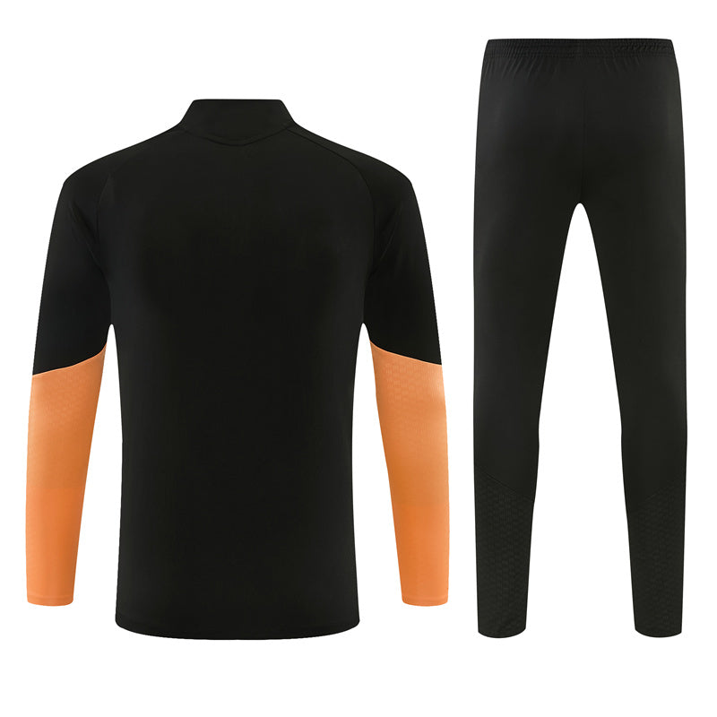 Arsenal 2026/27 Black And Orange Half-Zip Tracksuit Set