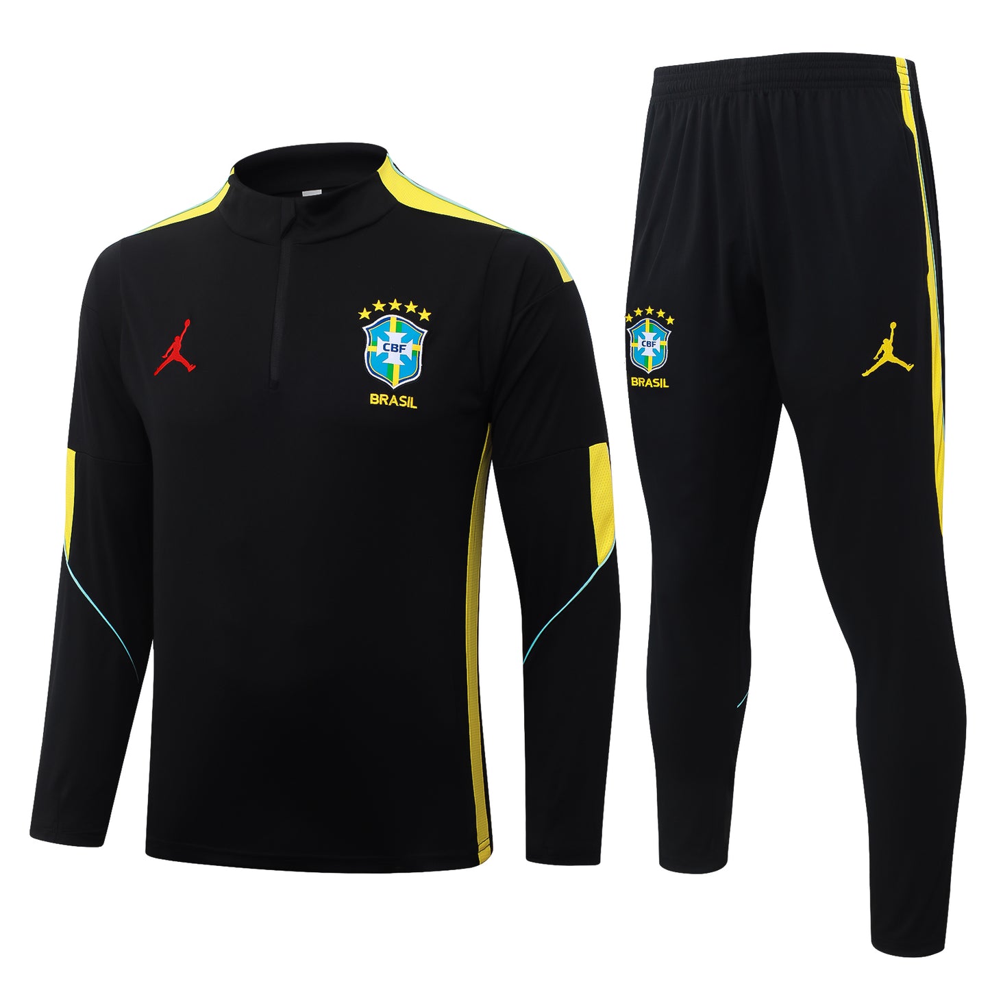 Brazil 2026/27 Black Half-Zip Tracksuit Set