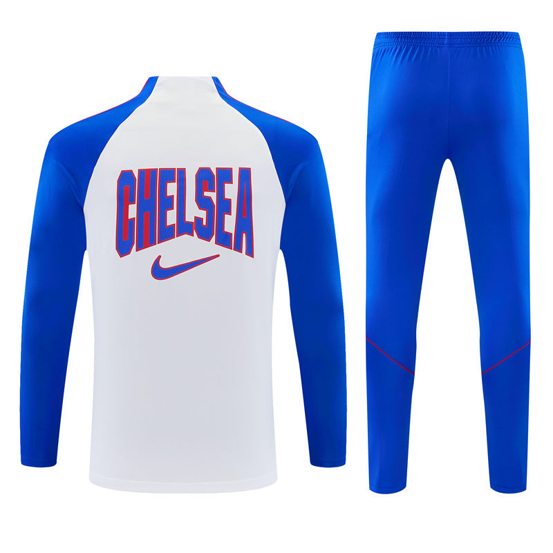 Chelsea 2026/27 White Half-Zip Tracksuit Set
