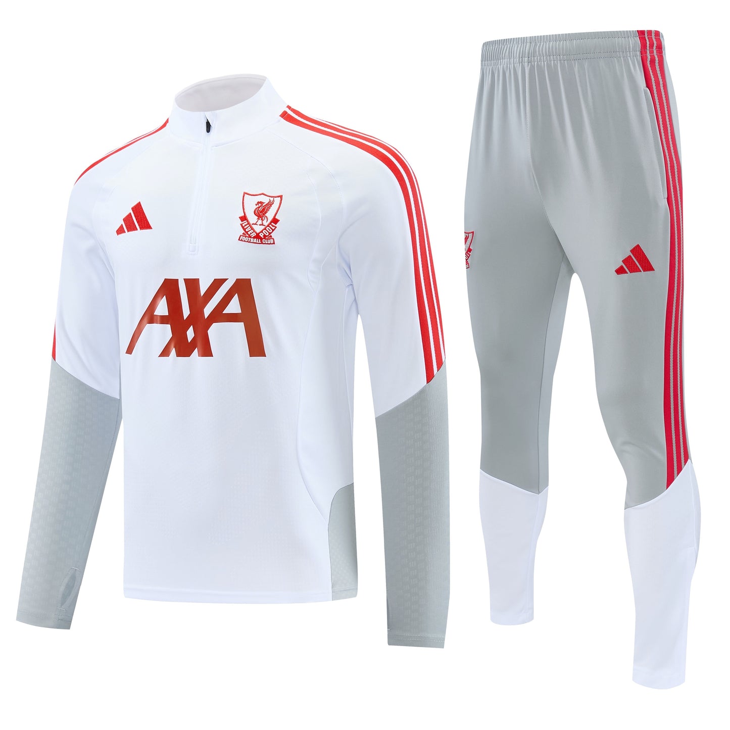 Liverpool 2026/27 White & Grey Half-Zip Tracksuit Set