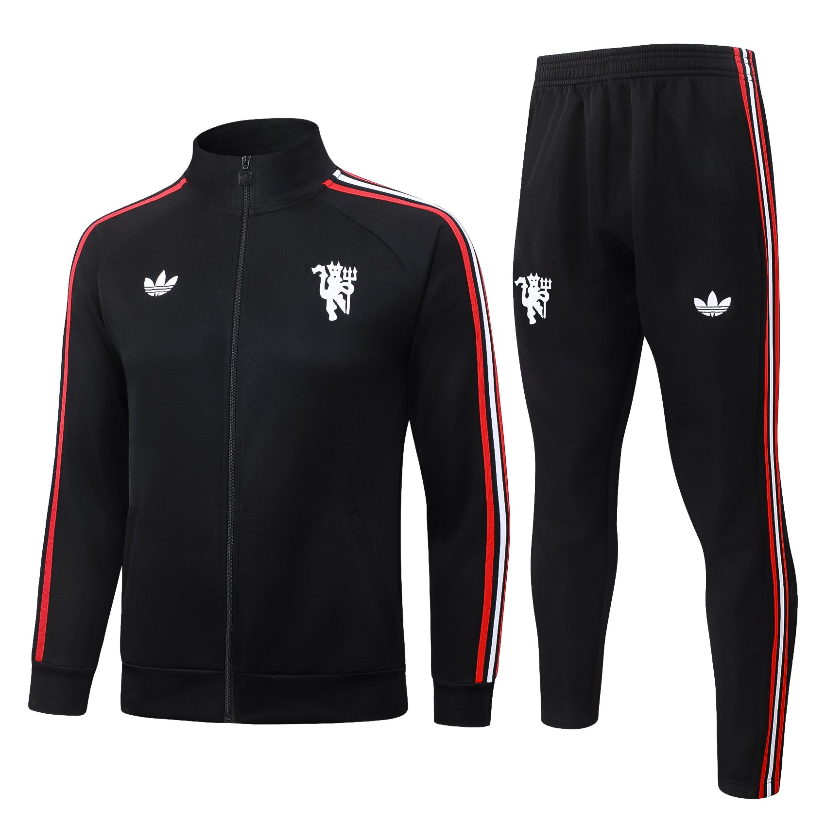 Manchester United 2026/27 Black & Red Full-Zip Tracksuit Set
