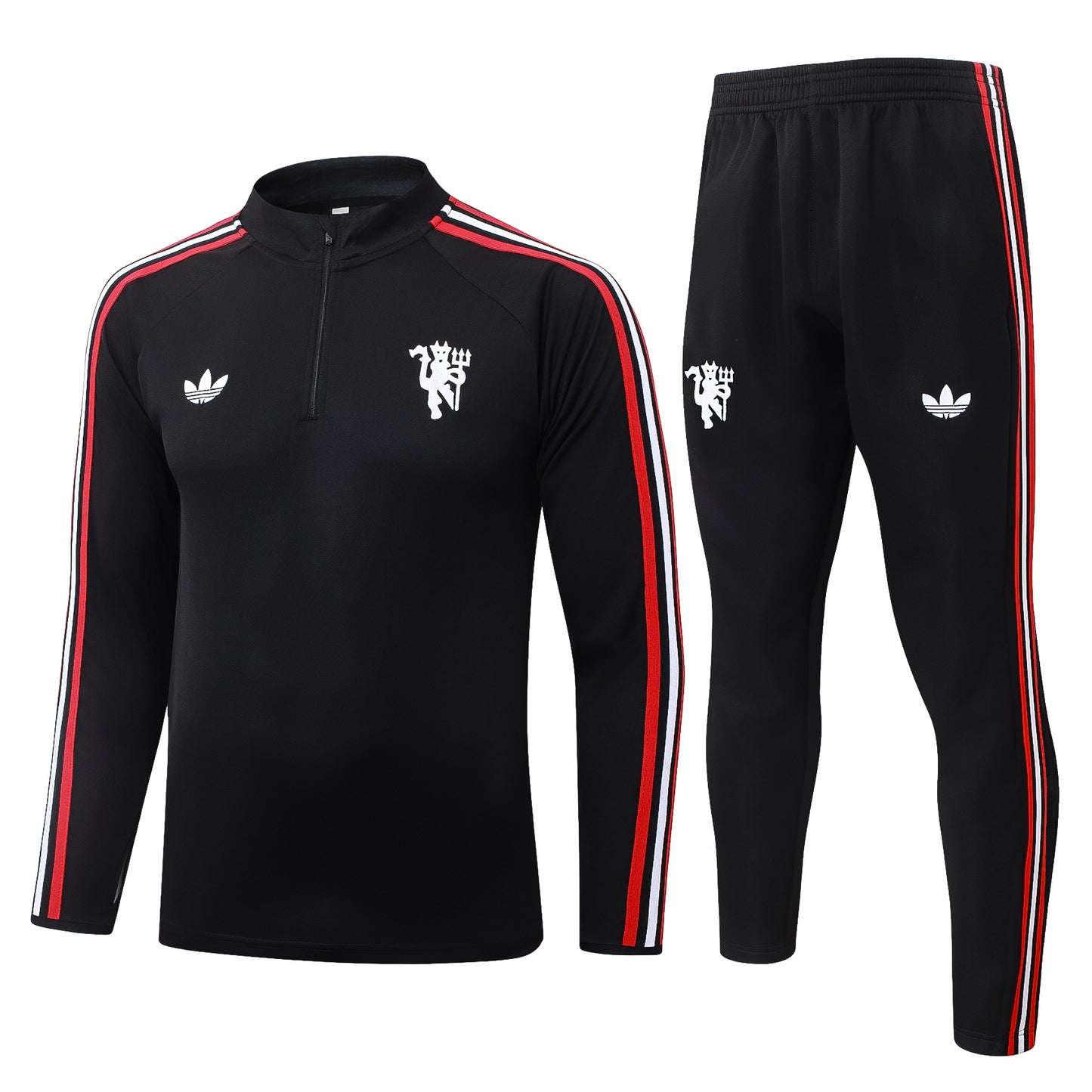 Manchester United 2026/27 Black & Red Half-Zip Tracksuit Set
