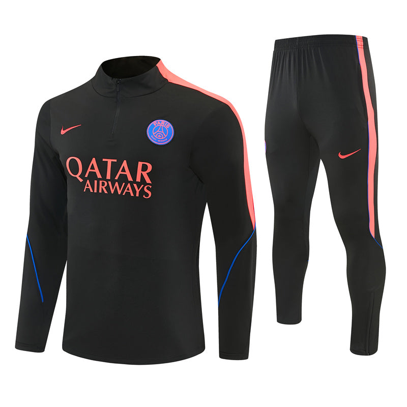 Paris 2026/27 Black Half-Zip Tracksuit Set