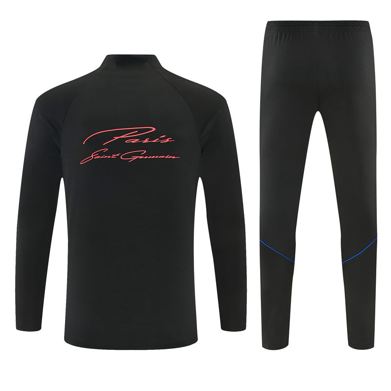 Paris 2026/27 Black Half-Zip Tracksuit Set