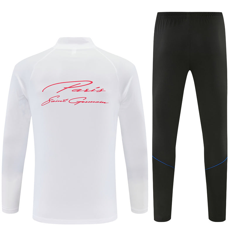 Paris 2026/27 White Half-Zip Tracksuit Set