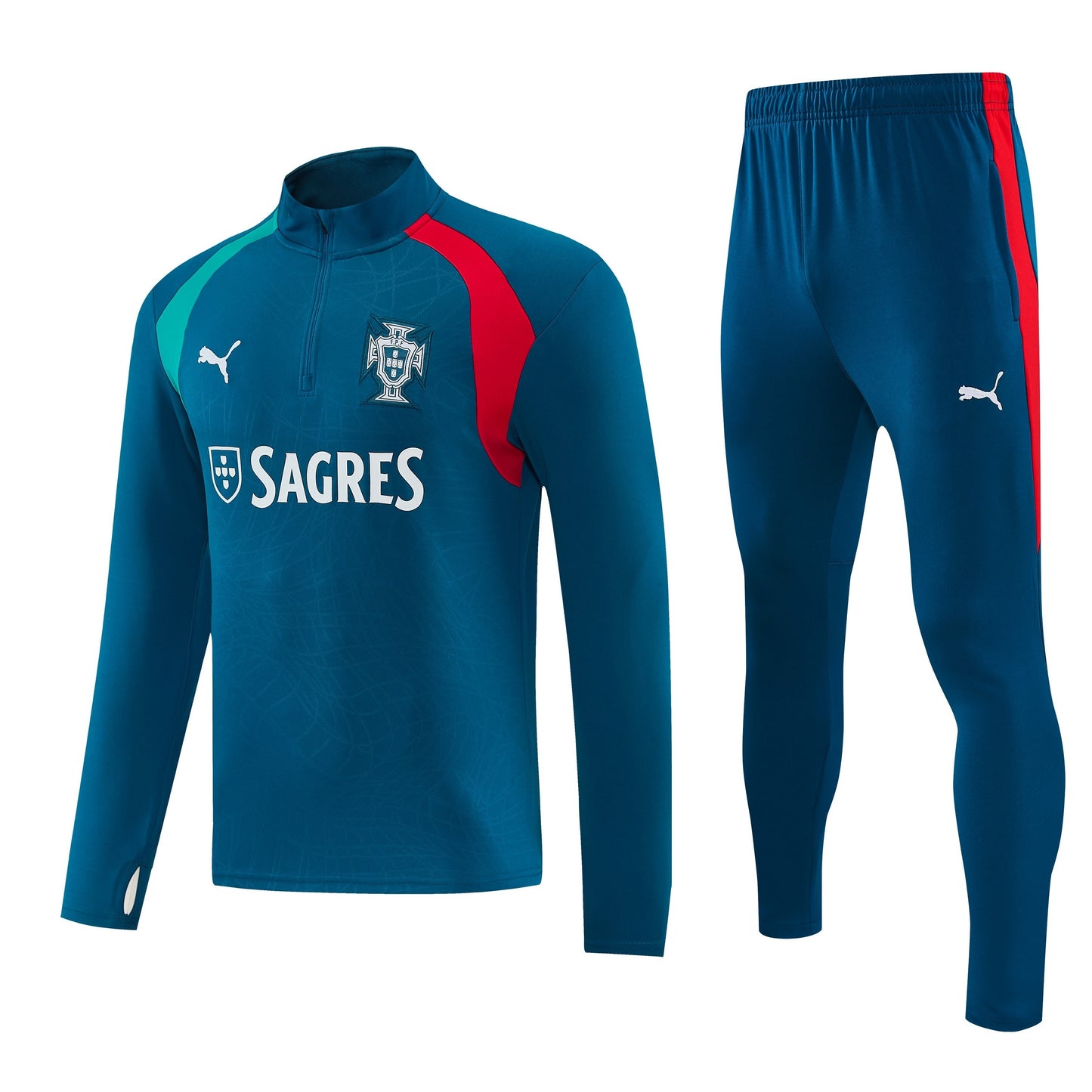 Portugal 2026/27 Blue Half-Zip Tracksuit Set