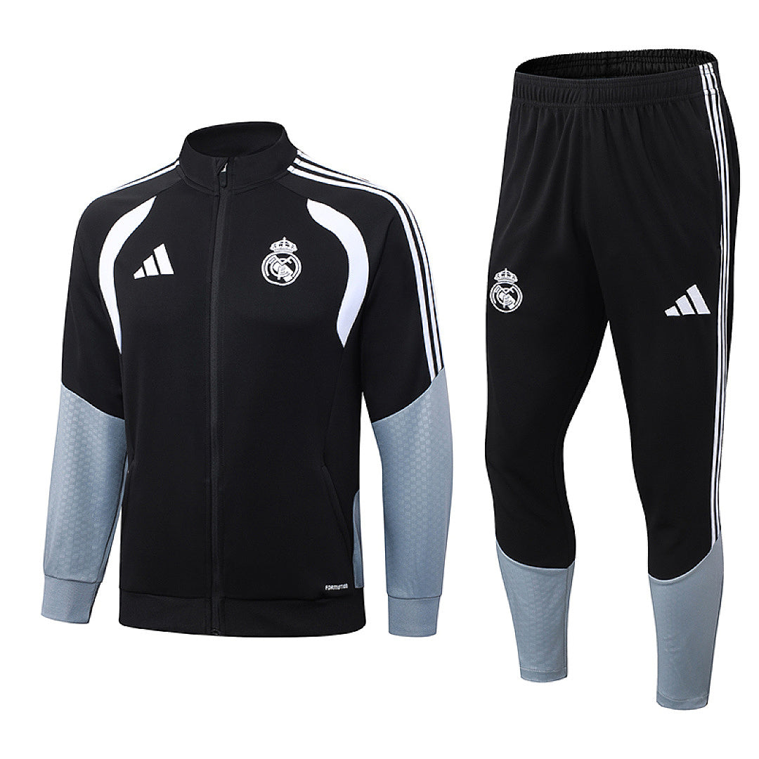 Real Madrid 2026/27 Black Full-Zip Tracksuit Set