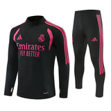 Real Madrid 2026/27 Black & Pink Half-Zip Tracksuit Set
