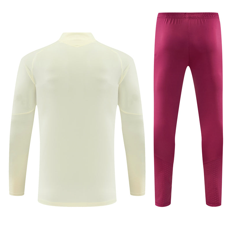 Real Madrid 2026/27 White & Pink Half-Zip Tracksuit Set