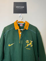 1998/99 Springboks Home Nike Retro Long Sleeve Rugby Jersey *Original* XL 9/10