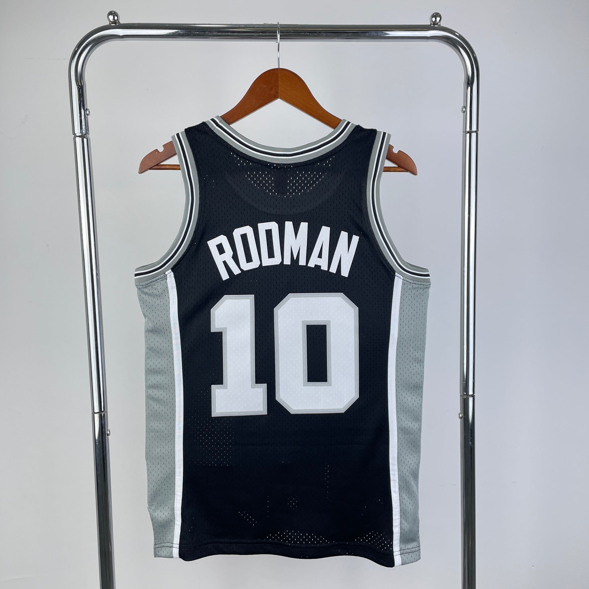 San Antonio Spurs 1993-94 Dennis Rodman Mitchell & Ness Black Hardwood Classic Swingman Jersey