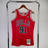 Chicago Bulls 1997-98 #91 Dennis Rodman Away Red Mitchell & Ness Swingman Jersey