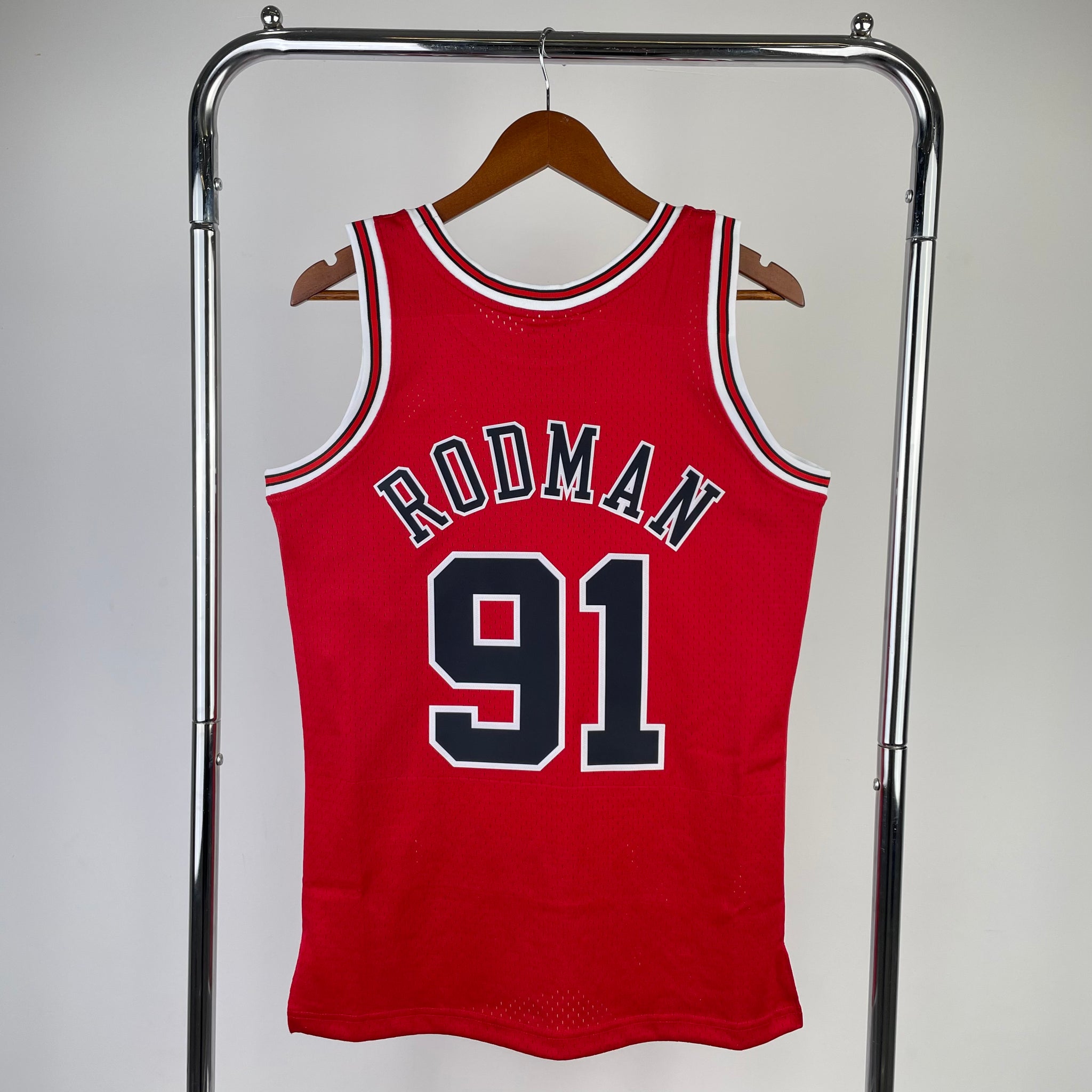 Chicago Bulls 1997-98 #91 Dennis Rodman Away Red Mitchell & Ness Swingman Jersey