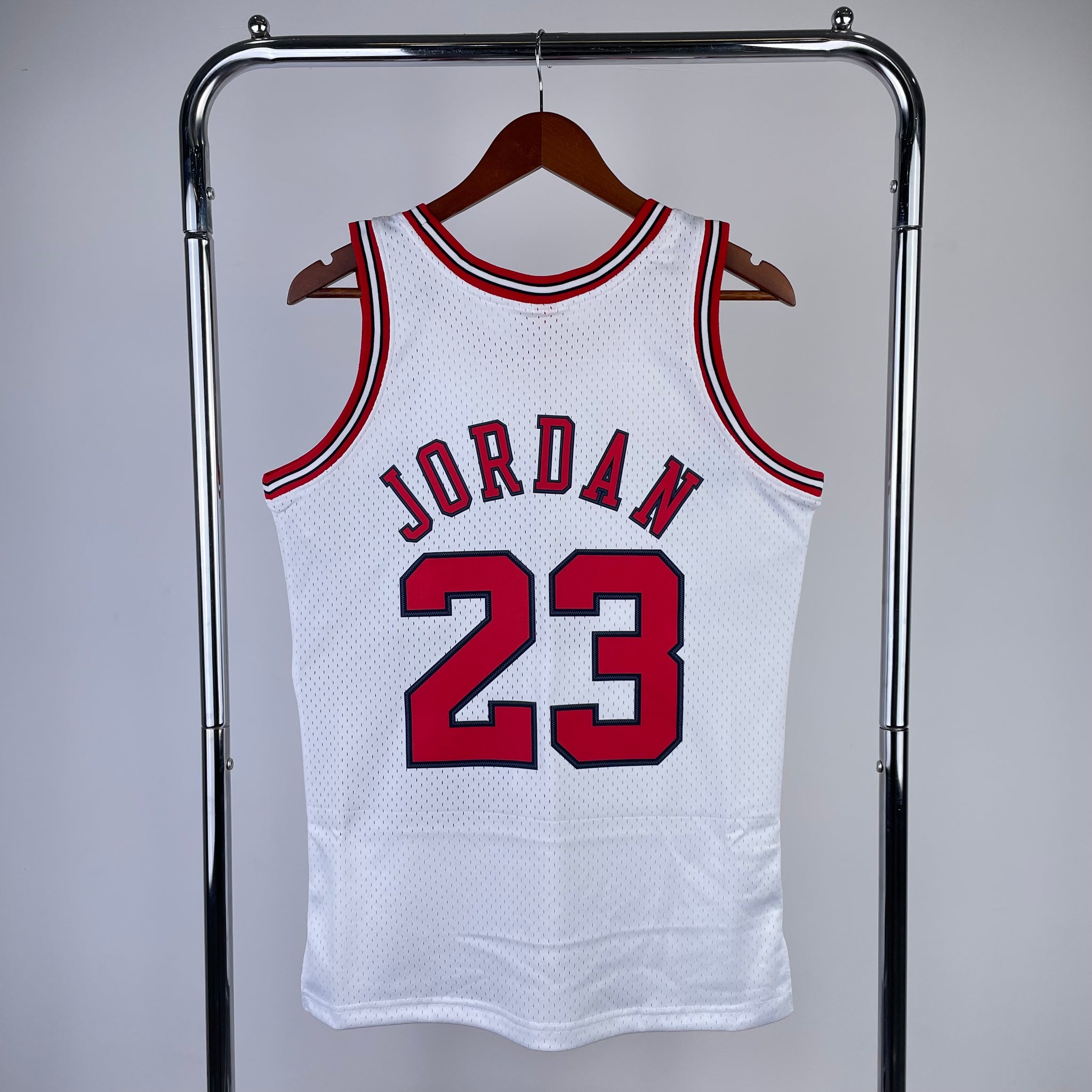 Chicago Bulls 1997-98 #23 Micheal Jordan White Mitchell & Ness Swingman Jersey