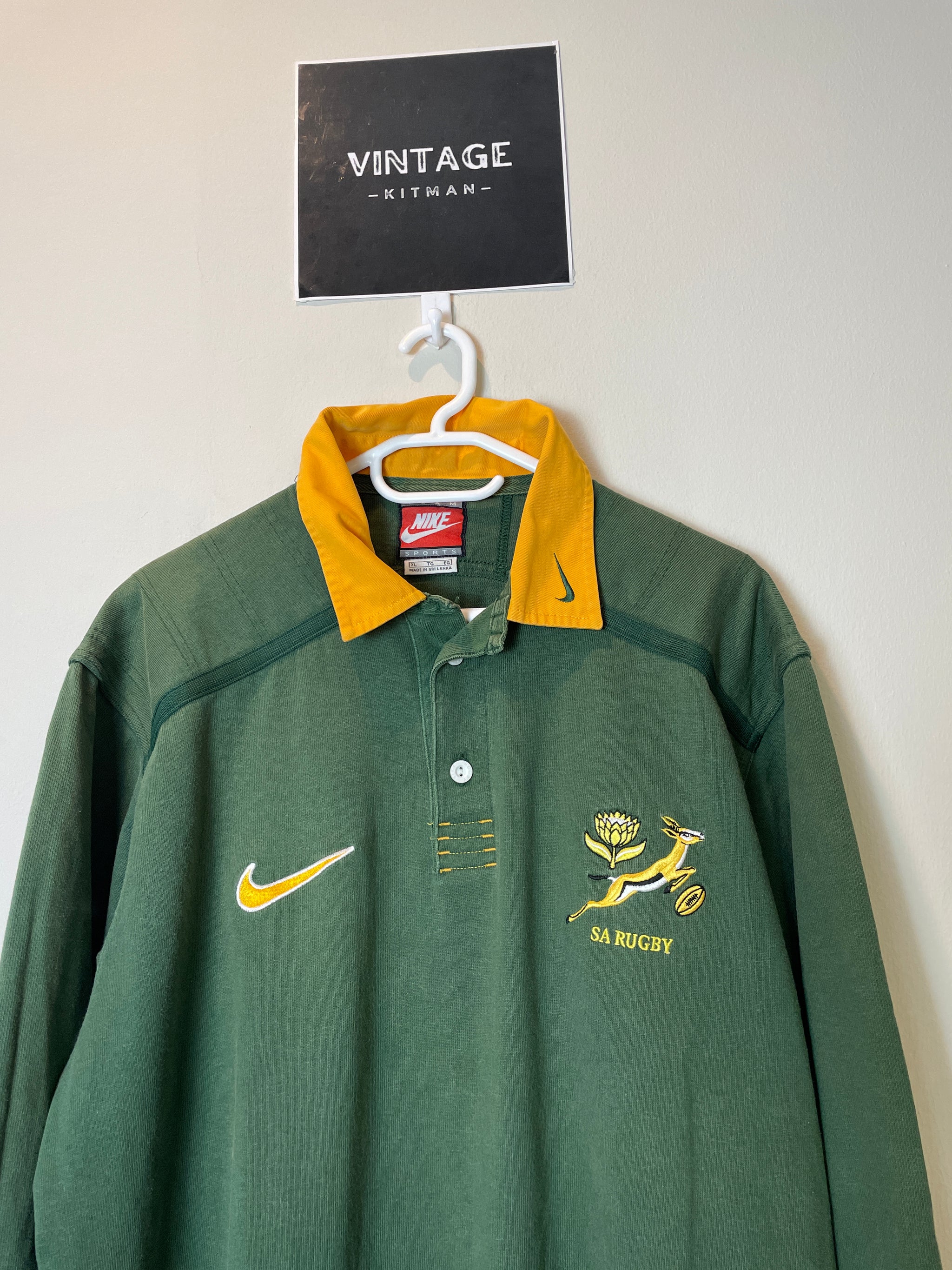 1998 Springboks Home Nike Retro Long Sleeve Rugby Jersey *Original* XL 10/10