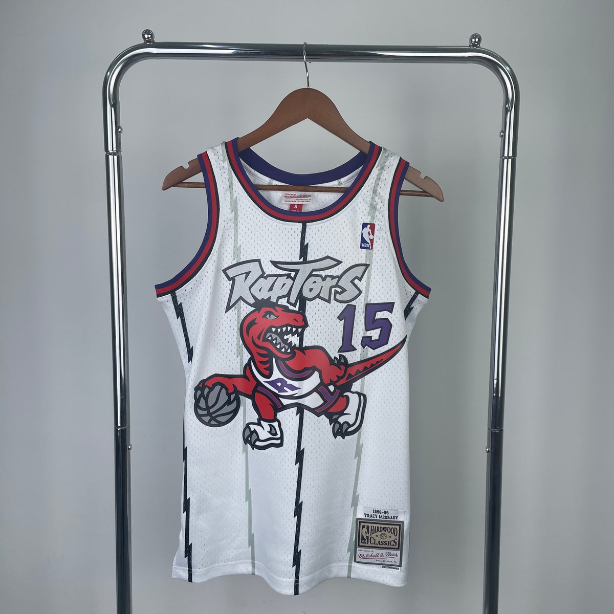 2000 Raptors Kit Side Toronto Raptors 1998-99 Vince Carter Mitchell & Ness White Hardwood Cl ...