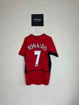 Manchester United 2002/04 Home #7 RONALDO (XL Fits like Large)