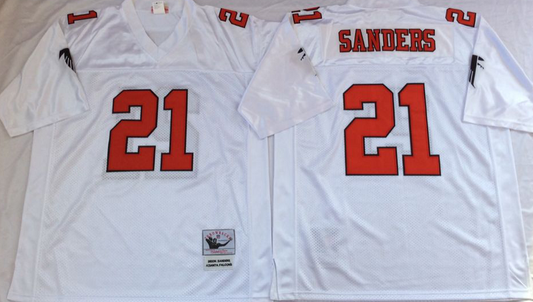 Atlanta Falcons #21 Deion Sanders Mitchell & Ness White Legacy NFL Jersey