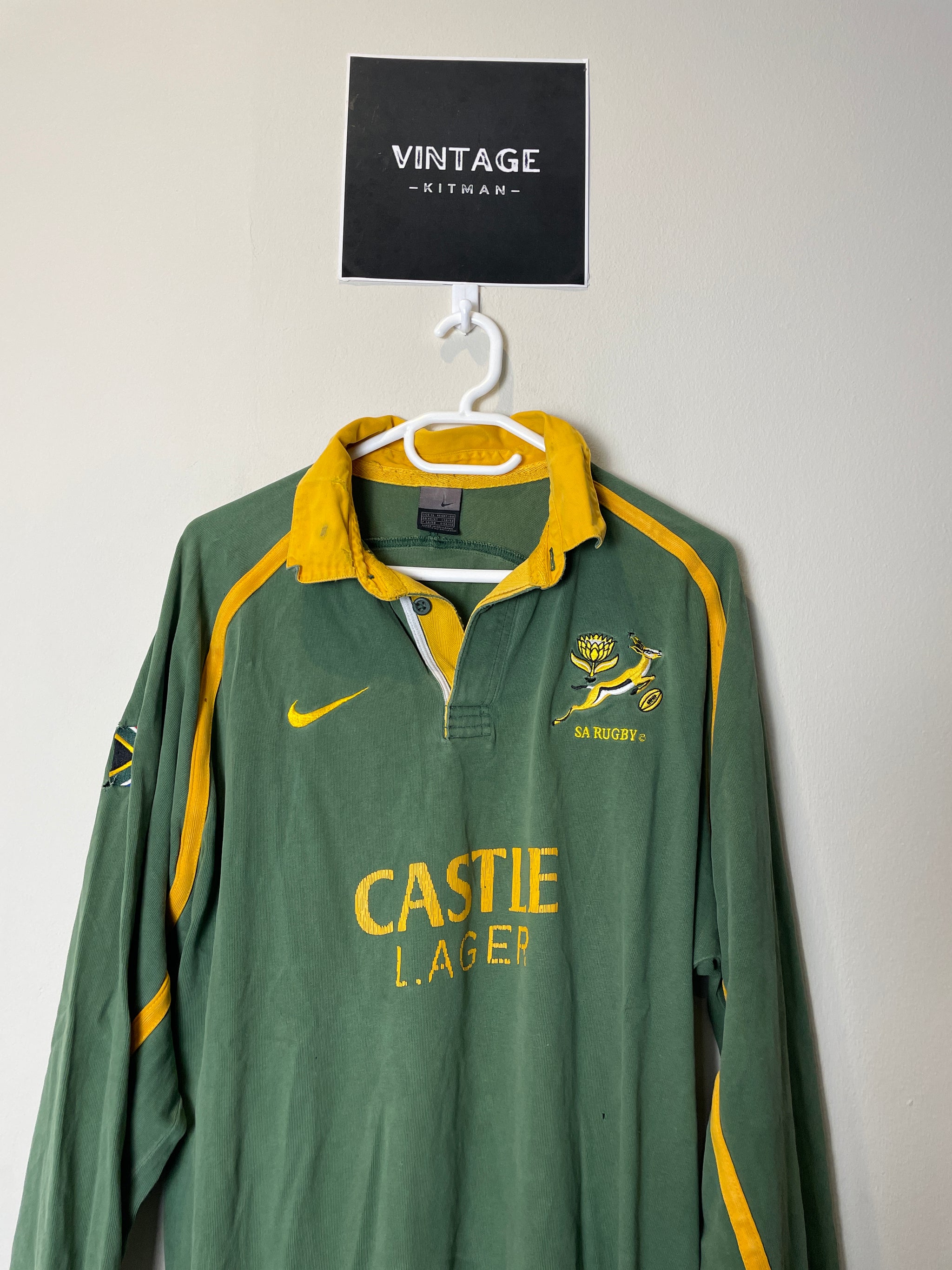 2002 Springboks Home Nike Retro Long Sleeve Rugby Jersey *Original* XL 7/10